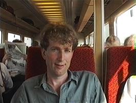 Michael on the train home from Reading